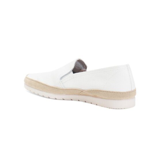 FUN VERBENAS White Made In Spain Leather Slip On Espadrille Flats - Picture 2 of 5